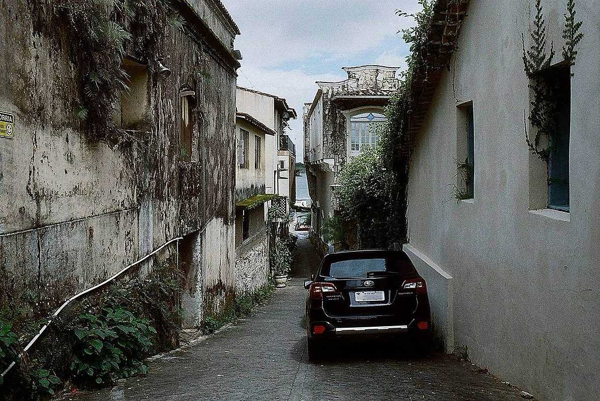 Car on a Stone Town street, Zanzibar
